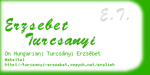 erzsebet turcsanyi business card
